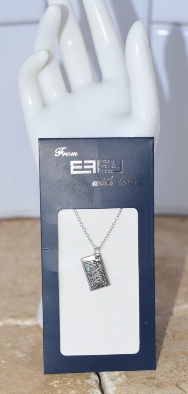 EFFY SHOPPING AT SEA CHARM SILVER NECKLACE BLUE STONE CRUISE NEW IN PACKAGING